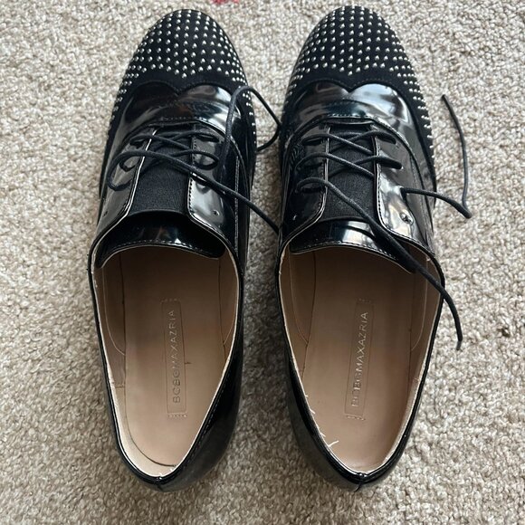 Bebe Sport Black Studded Oxford Heels Women's U.S. Size 8 - Picture 2 of 5